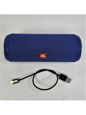 JBL Flip 3 BLUE Portable Wireless Bluetooth Speaker W/ Charging Cable TESTED